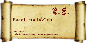 Mezei Enciána névjegykártya
